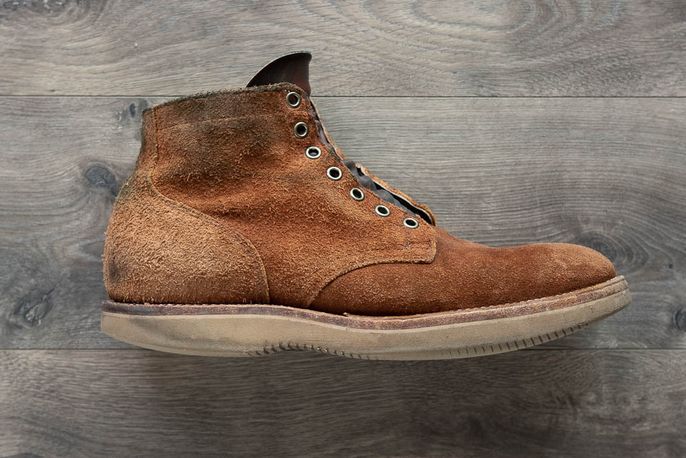 Worn Viberg for Withered Fig Aged Bark Roughout Marvington Service Boot Nine Month Review Withered Fig