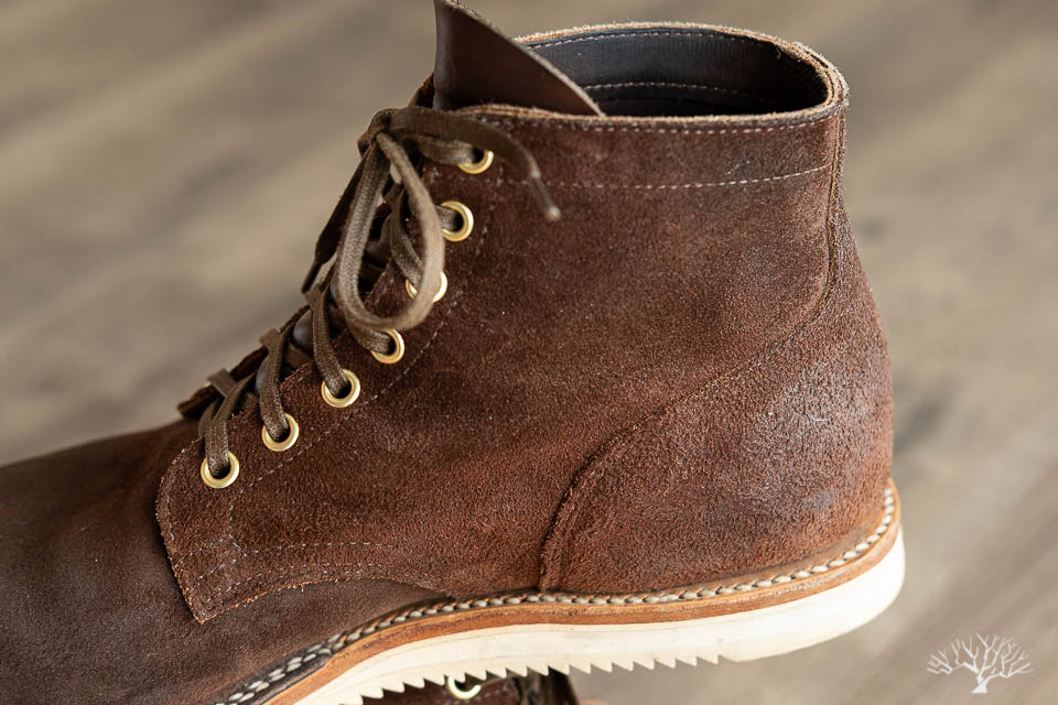 viberg for withered fig tobacco chamois roughout service boot worn review