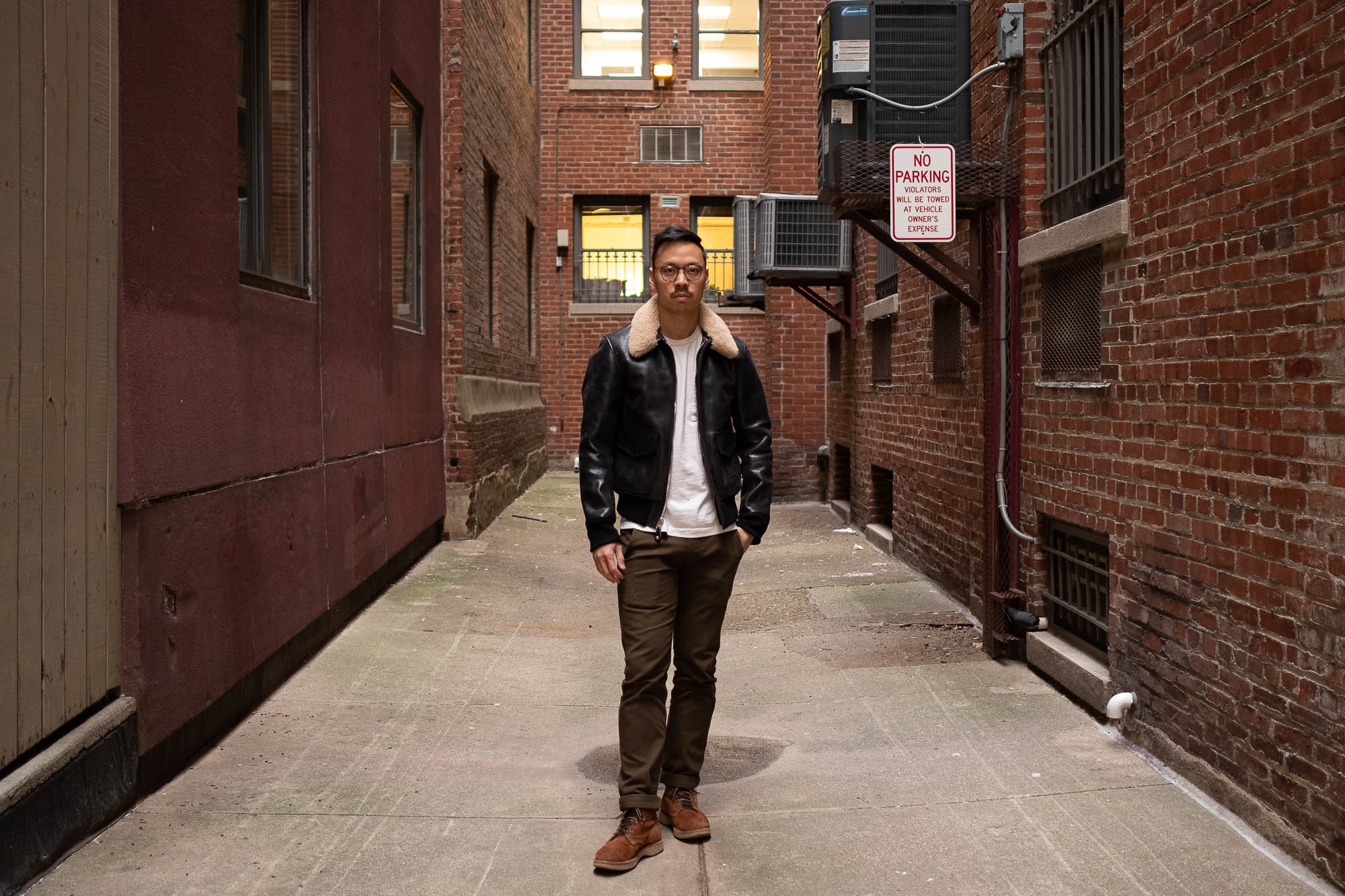 Schott for 3sixteen Teacore Chromexcel Horsehide Lookbook - Withered Fig