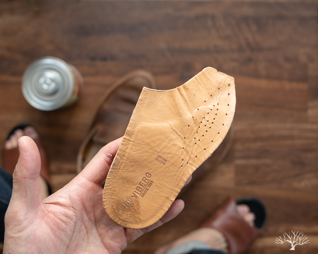 Viberg Camel Oiled Calf slippers Insoles