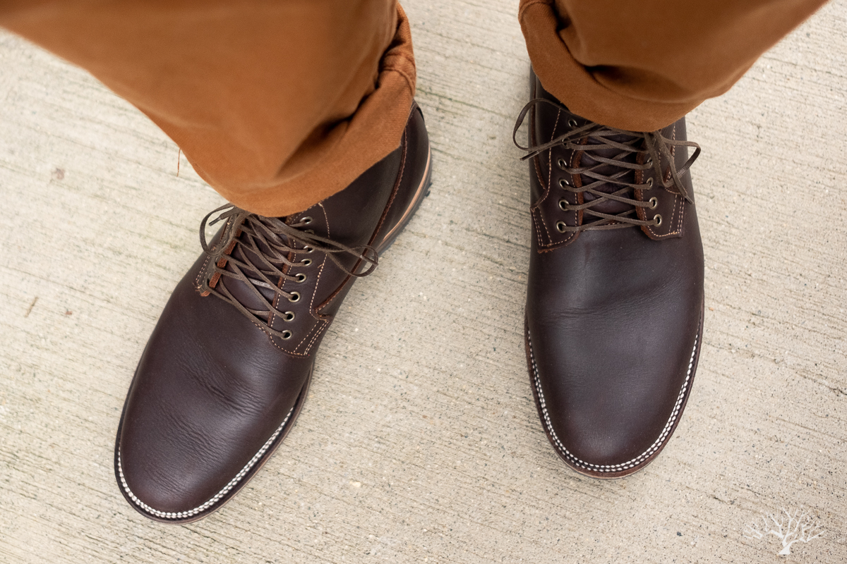 Viberg Mocha Light Oil Tan Country Boot Details