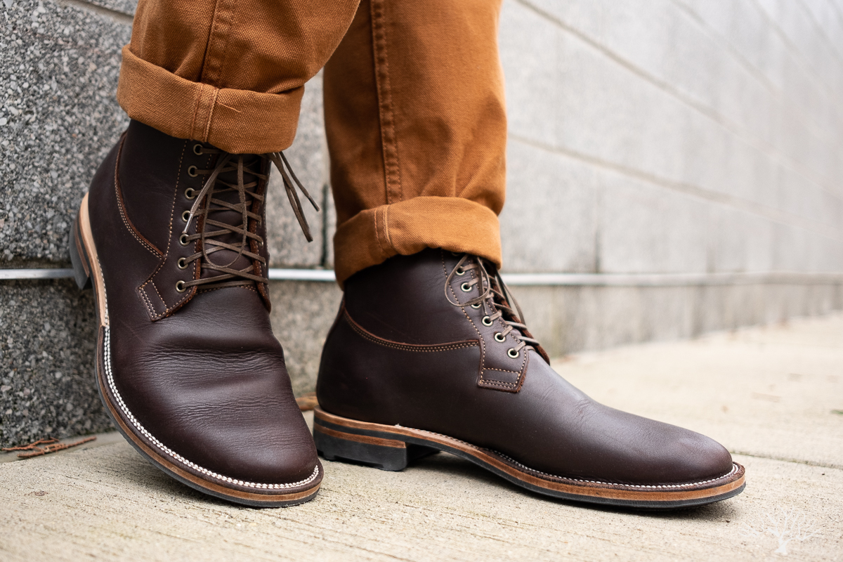 Viberg Mocha Light Oil Tan Country Boot Details