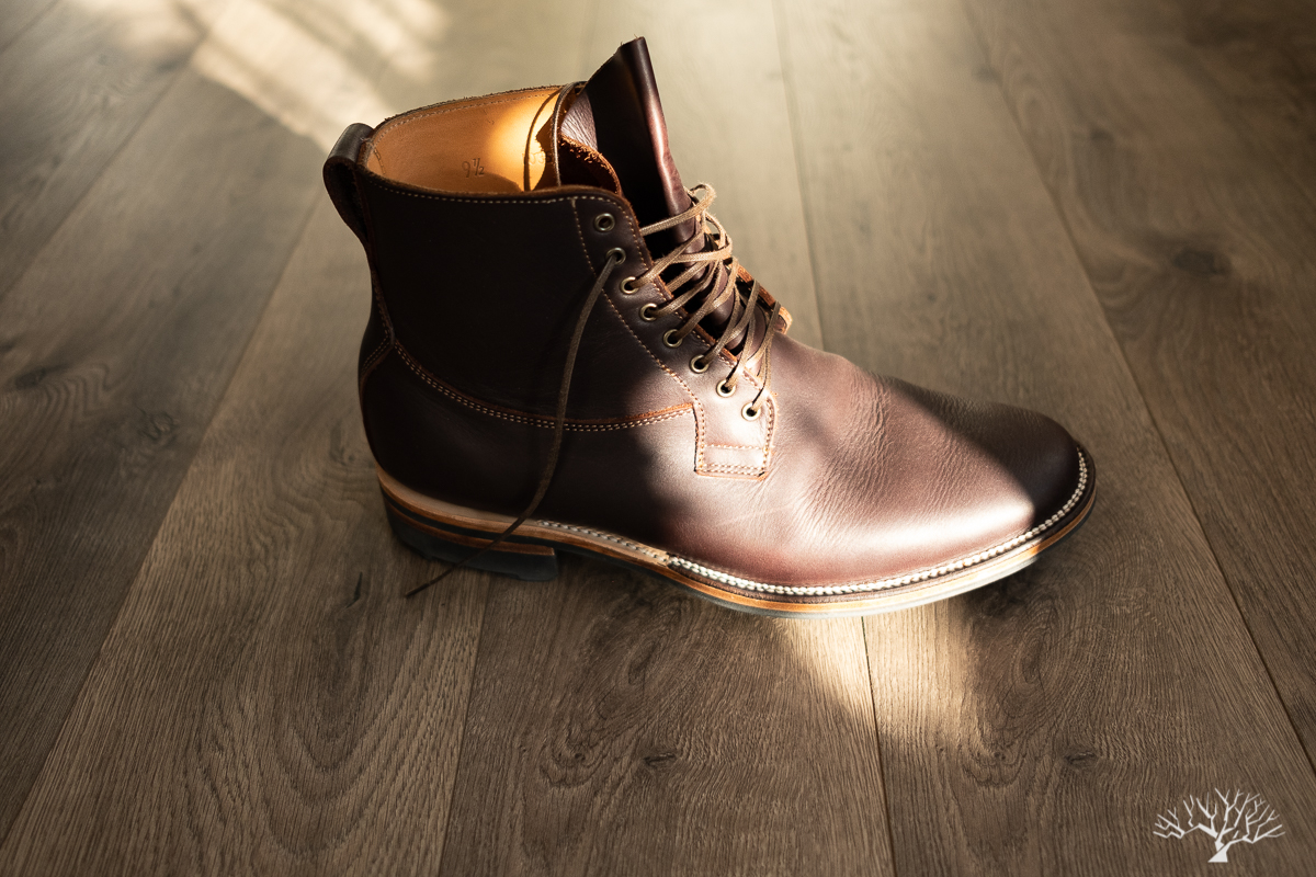 Viberg Mocha Light Oil Tan Country Boot Details