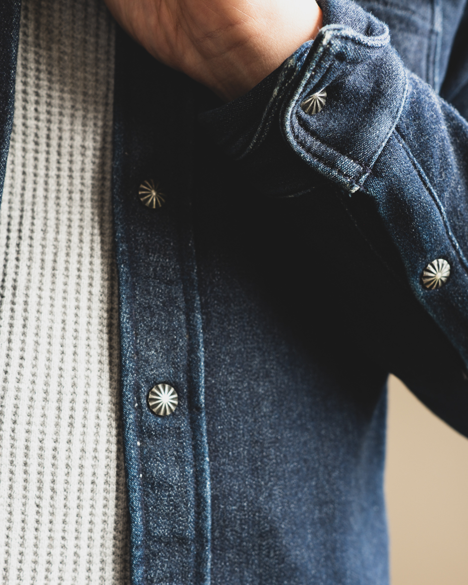 3sixteen crosscut flannel indigo knit