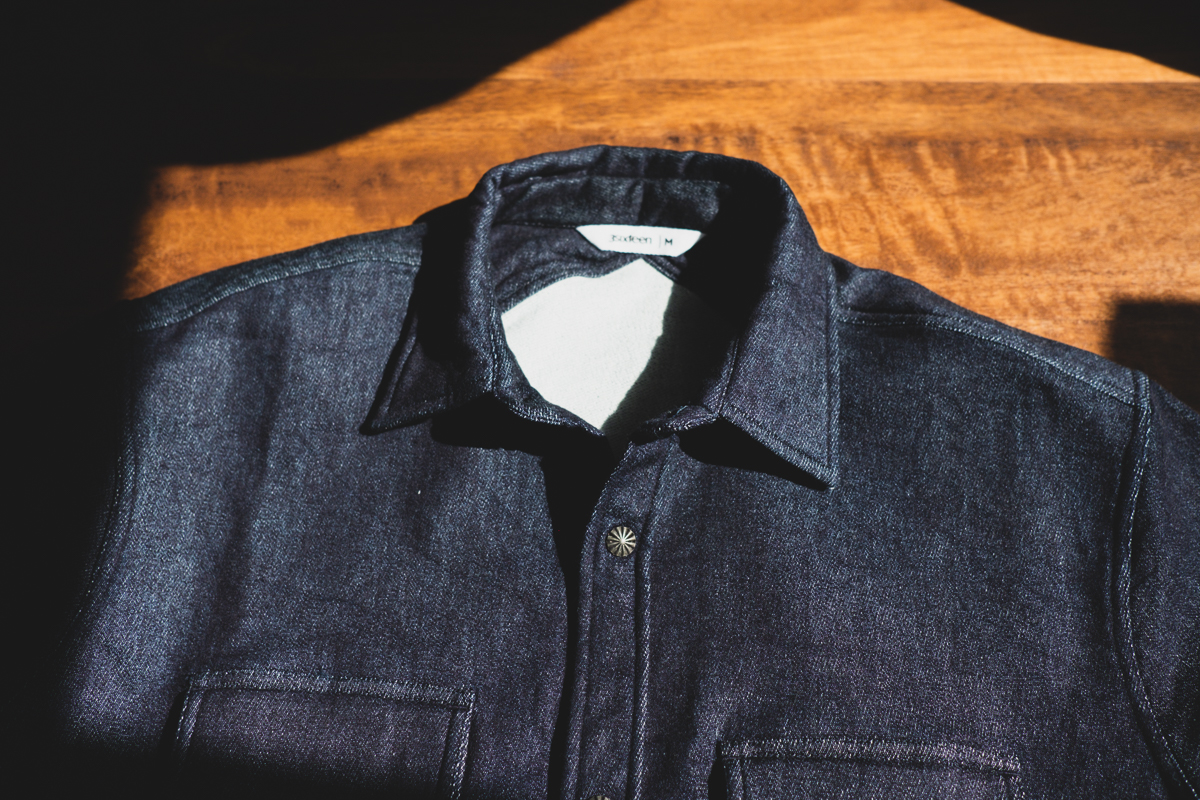 3sixteen Indigo Knit Crosscut Flannel