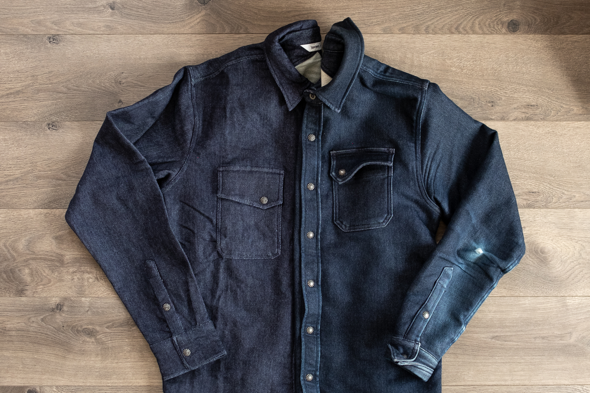 3sixteen Indigo Knit Crosscut Flannel