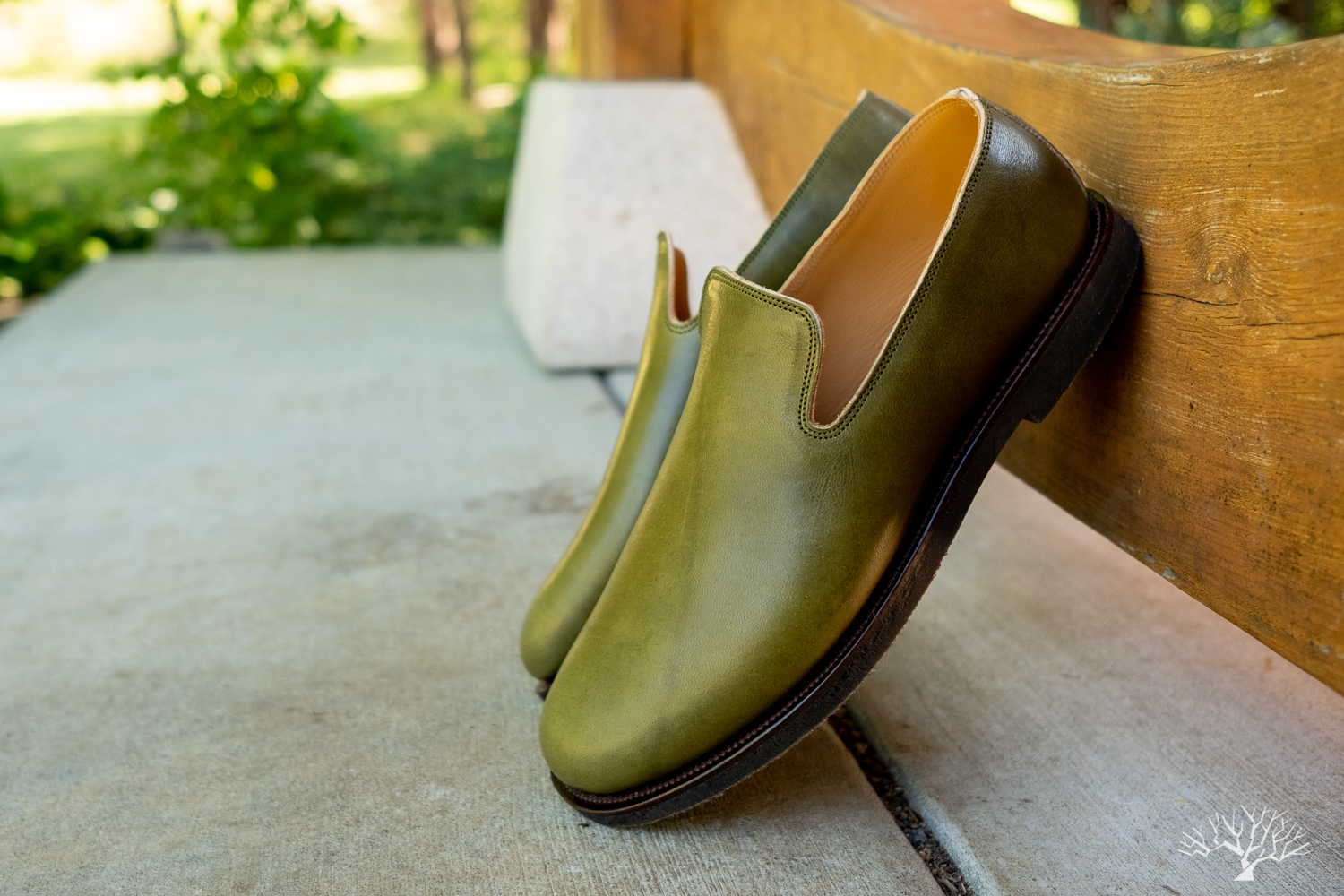 Viberg Shinki Olive Latigo Horsehide Slipper - Withered Fig