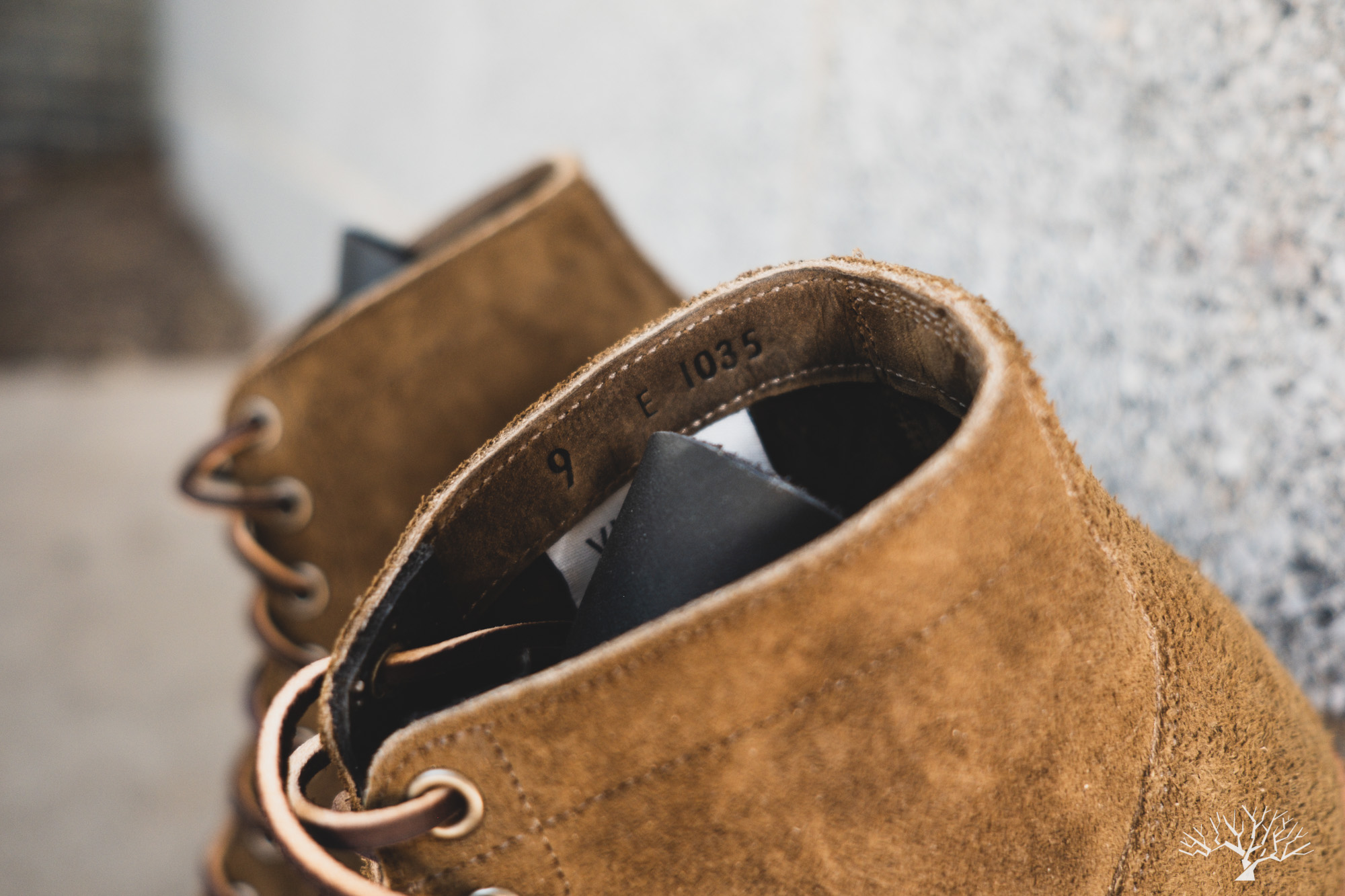 Viberg Mushroom Chamois Roughout Service Boot with Lactae Hevea Sole