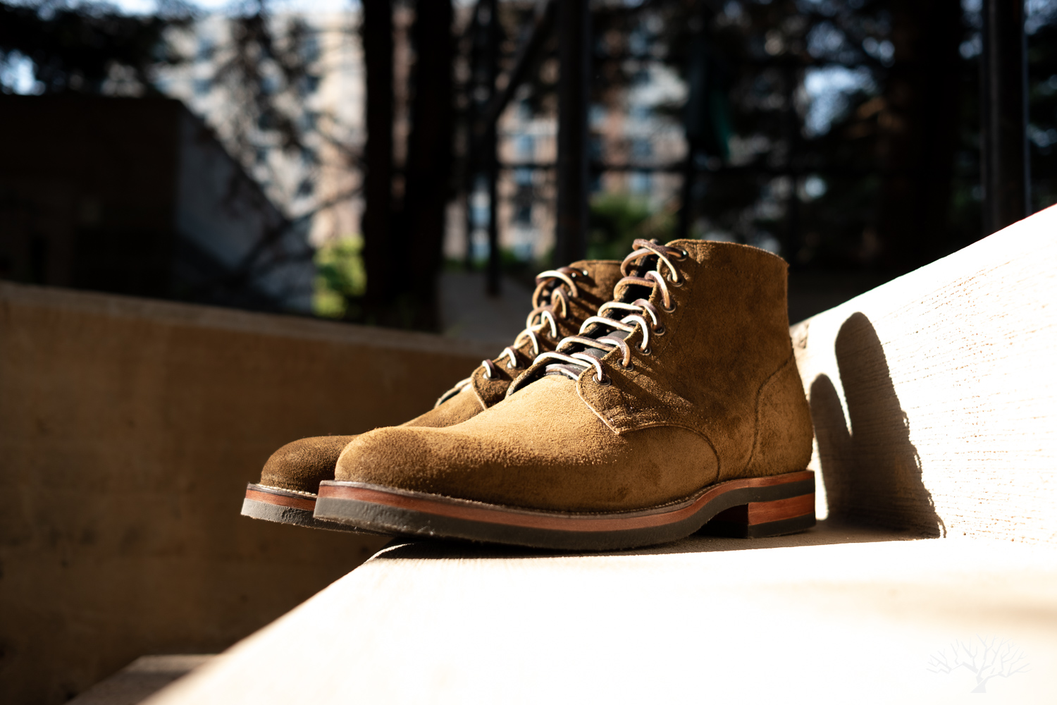 Viberg Mushroom Chamois Roughout Service Boot with Lactae Hevea Sole