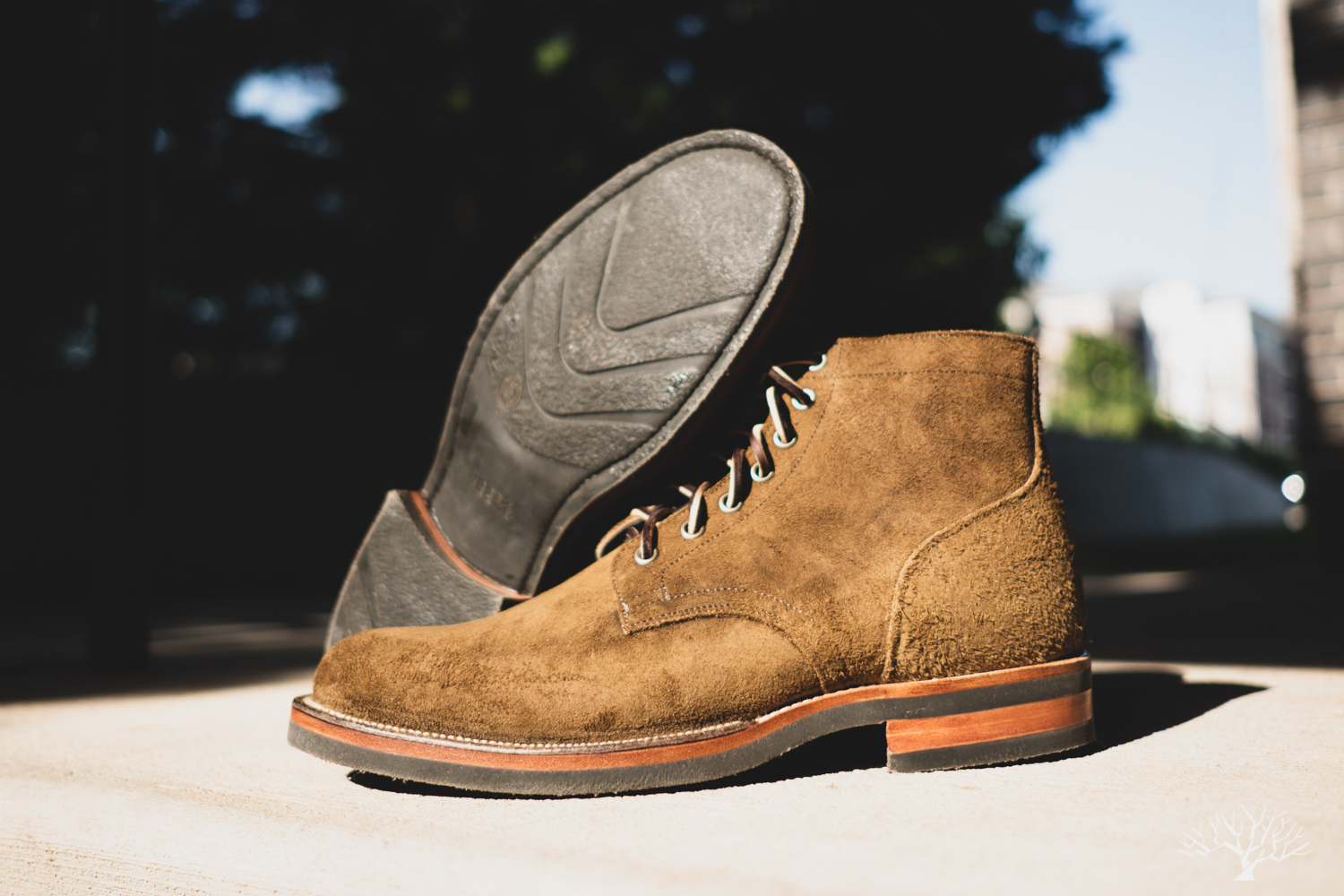 Viberg Mushroom Chamois Roughout Service Boot with Lactae Hevea Sole