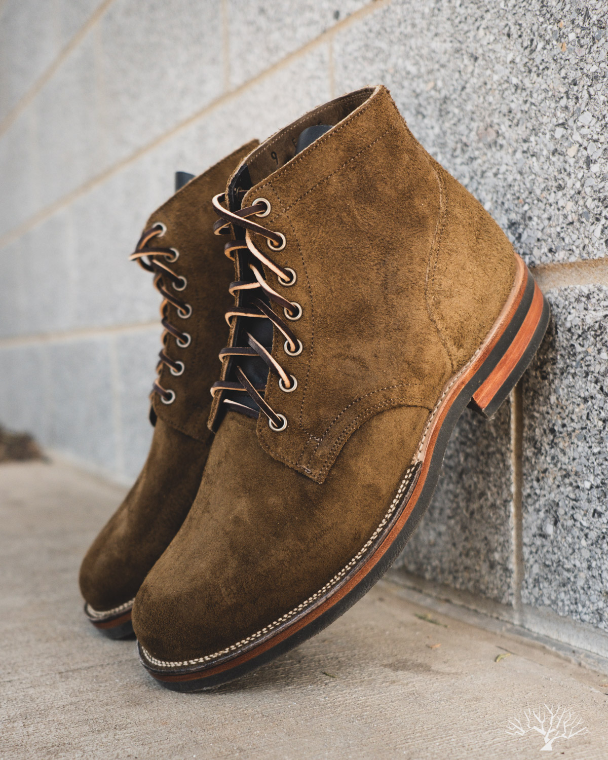 Viberg Mushroom Chamois Roughout Service Boot with Lactae Hevea Sole