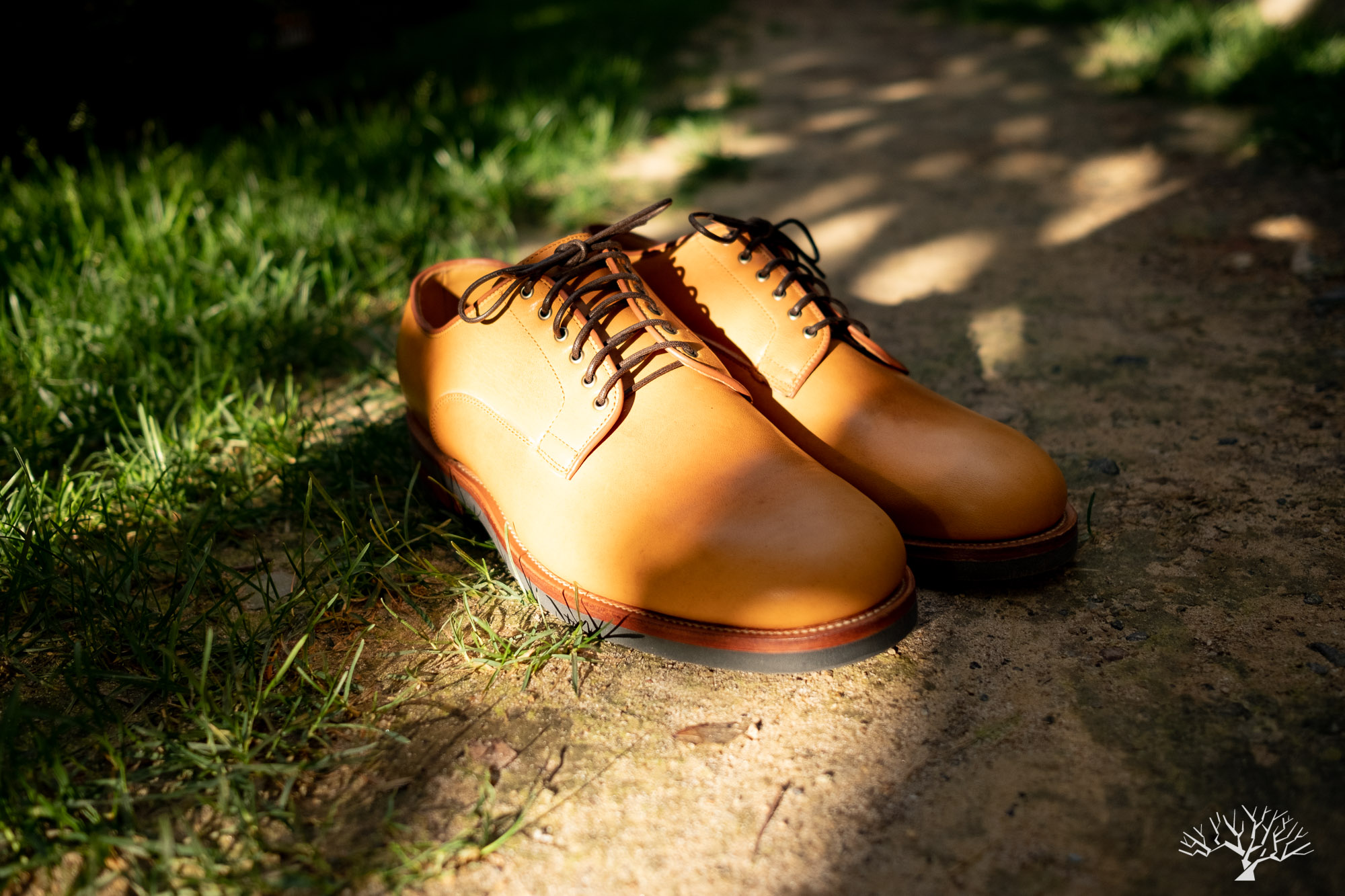 Viberg Shinki Camel Latigo Horsehide Derby Shoe