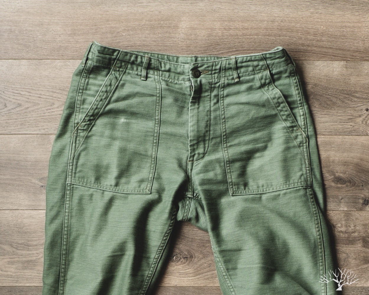 orSlow slim fatigue pants olive worn sizing review 1