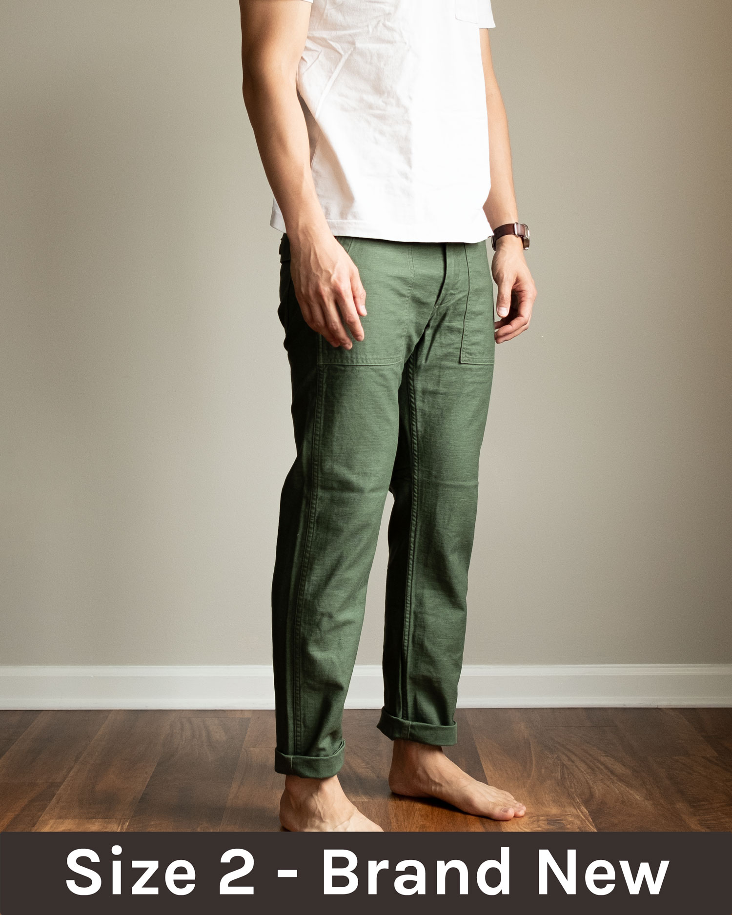 orslow slim fit fatigue pants with plain tee