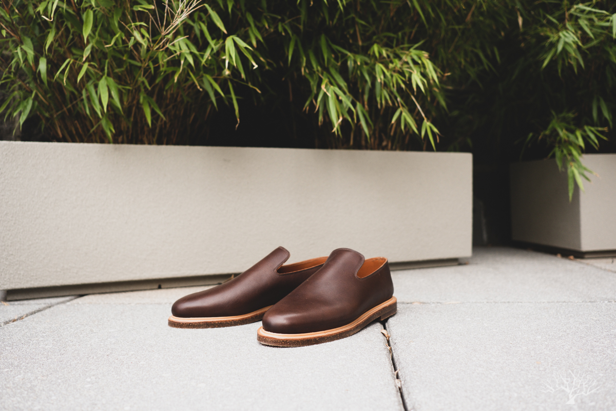 Viberg Slippers Brown Oiled Calf Lactae Hevea Sole