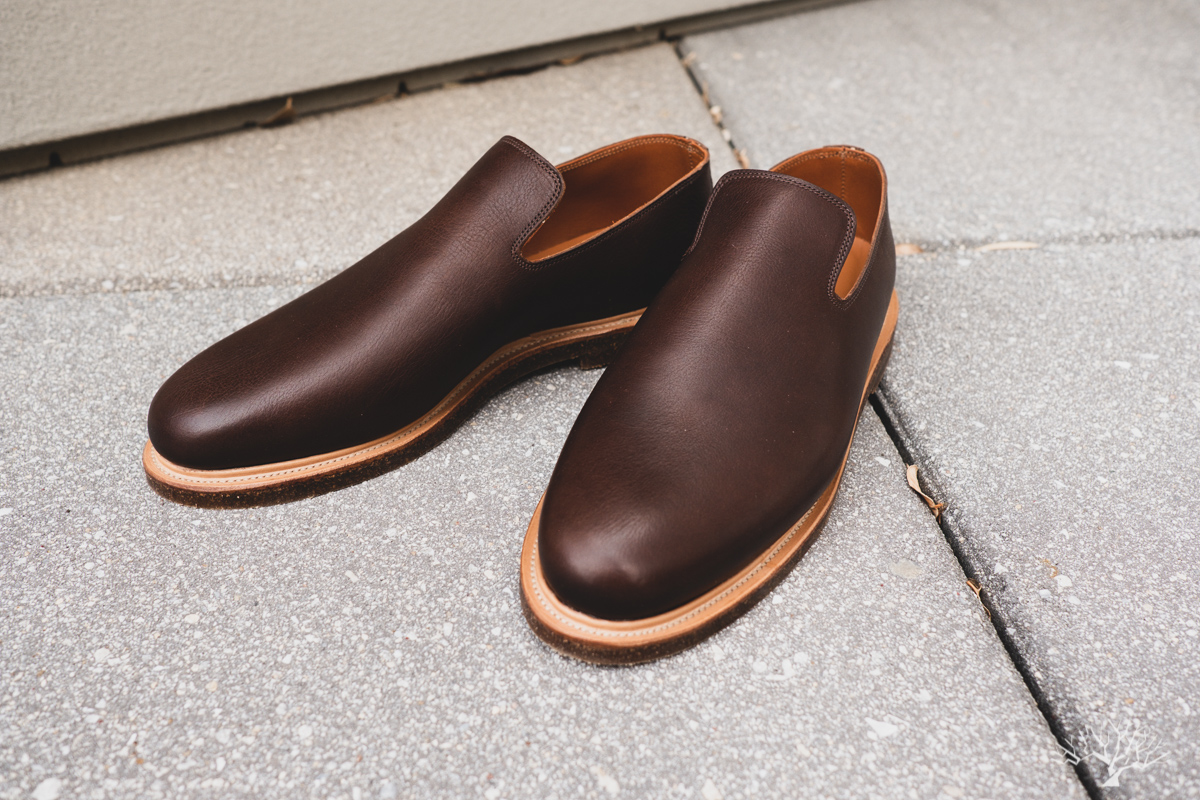 Viberg Slippers Brown Oiled Calf Lactae Hevea Sole