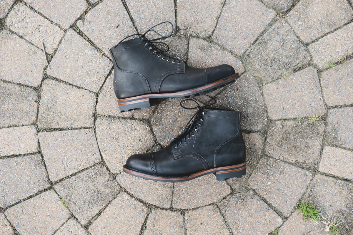 Viberg for Withered Fig Black Waxed Horsebutt Service Boot