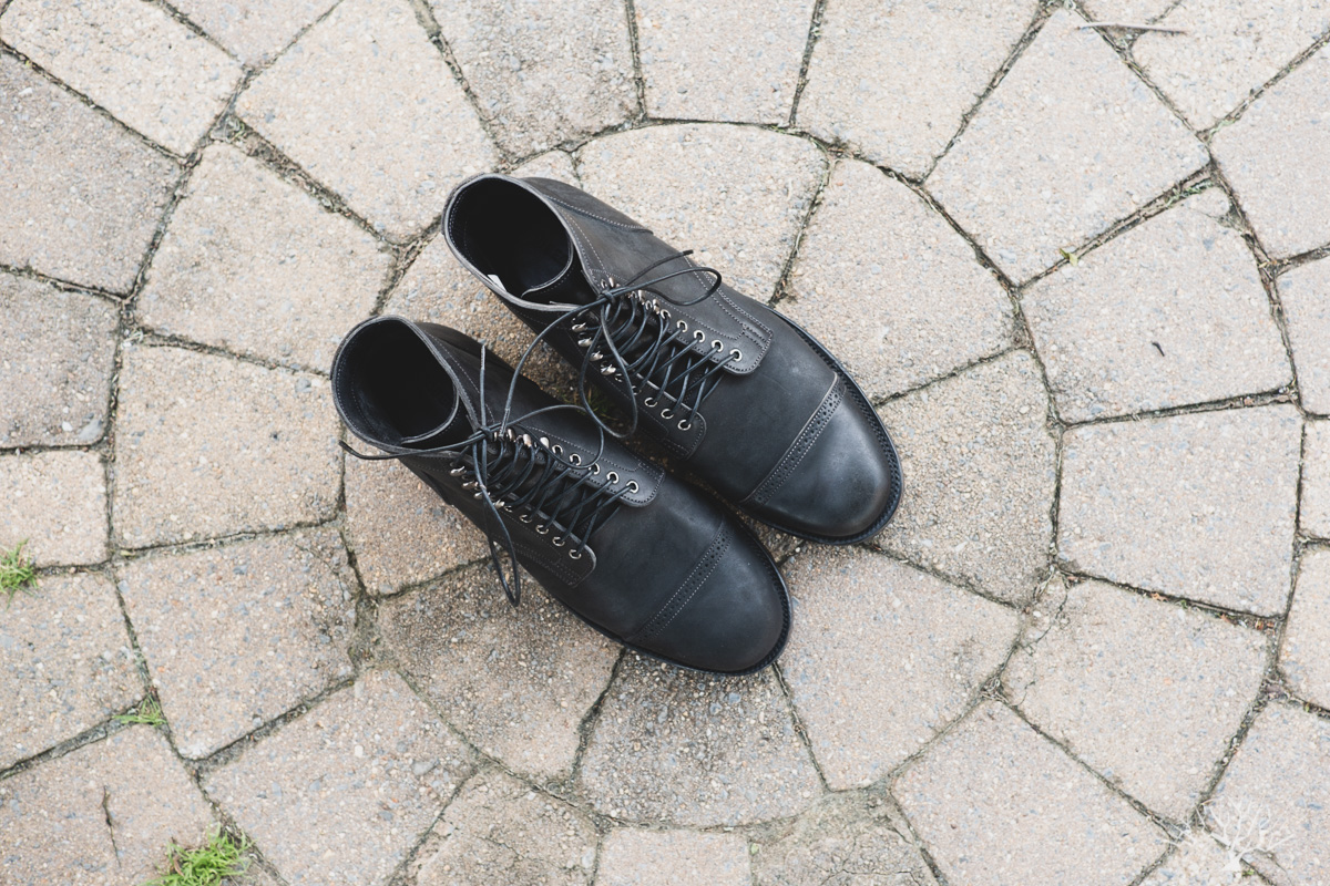 Viberg for Withered Fig Black Waxed Horsebutt Service Boot