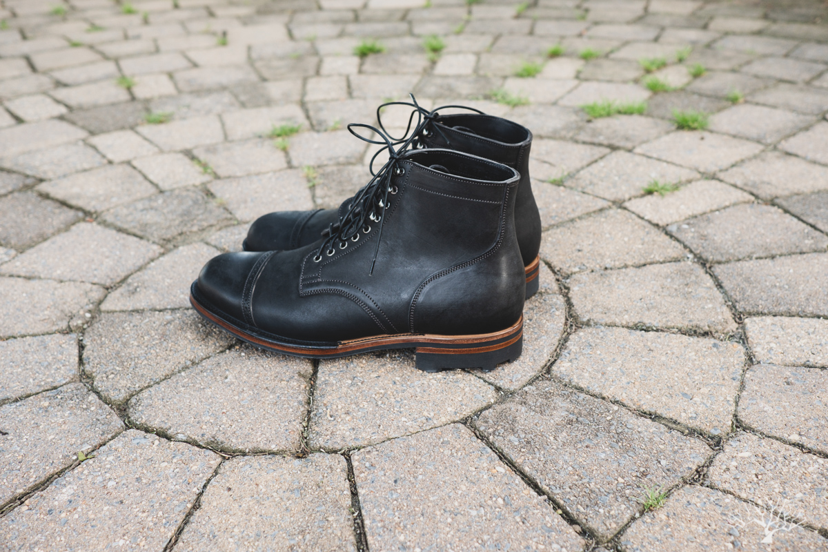 Viberg for Withered Fig Black Waxed Horsebutt Service Boot