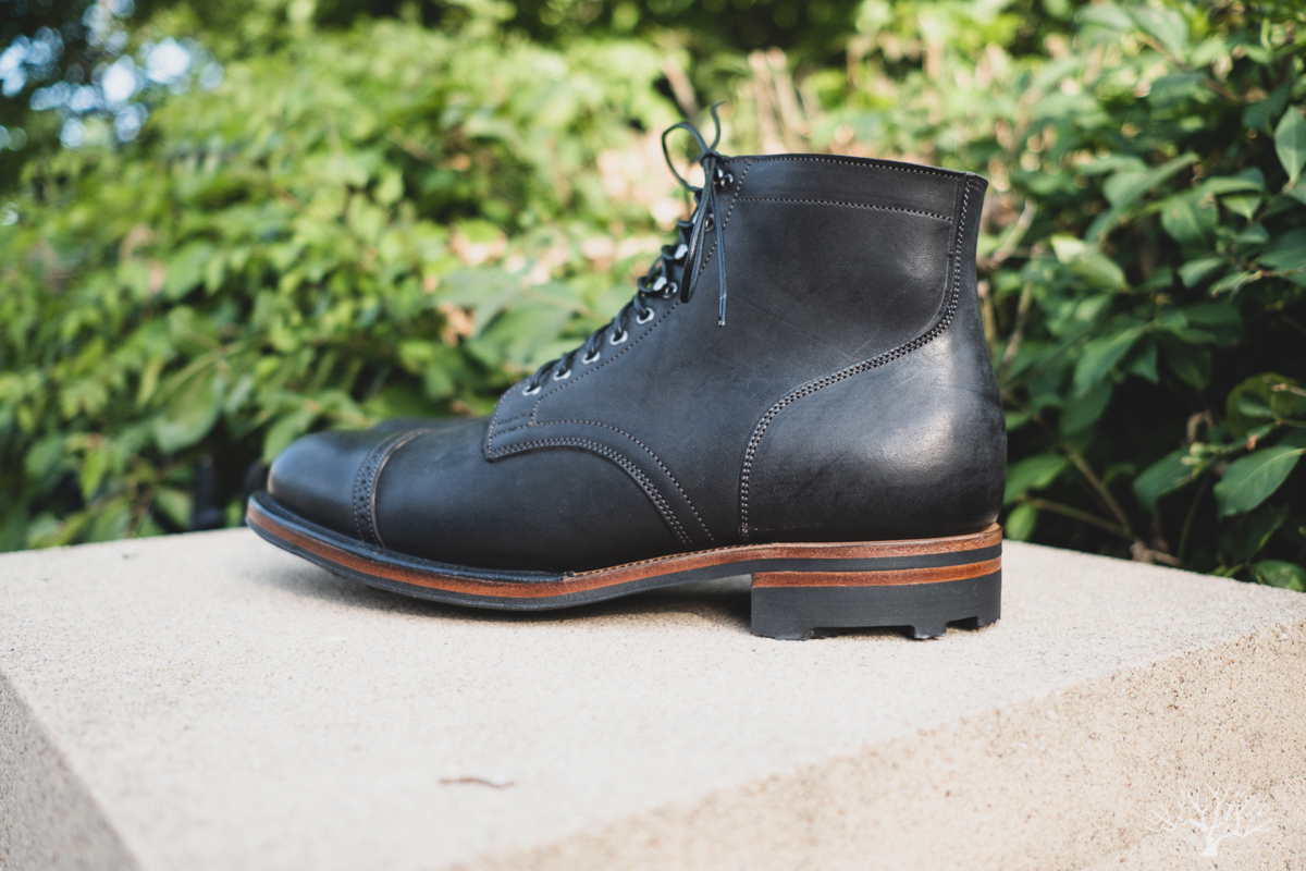 Viberg Service Boot - Black Waxed Horsebutt - Withered Fig