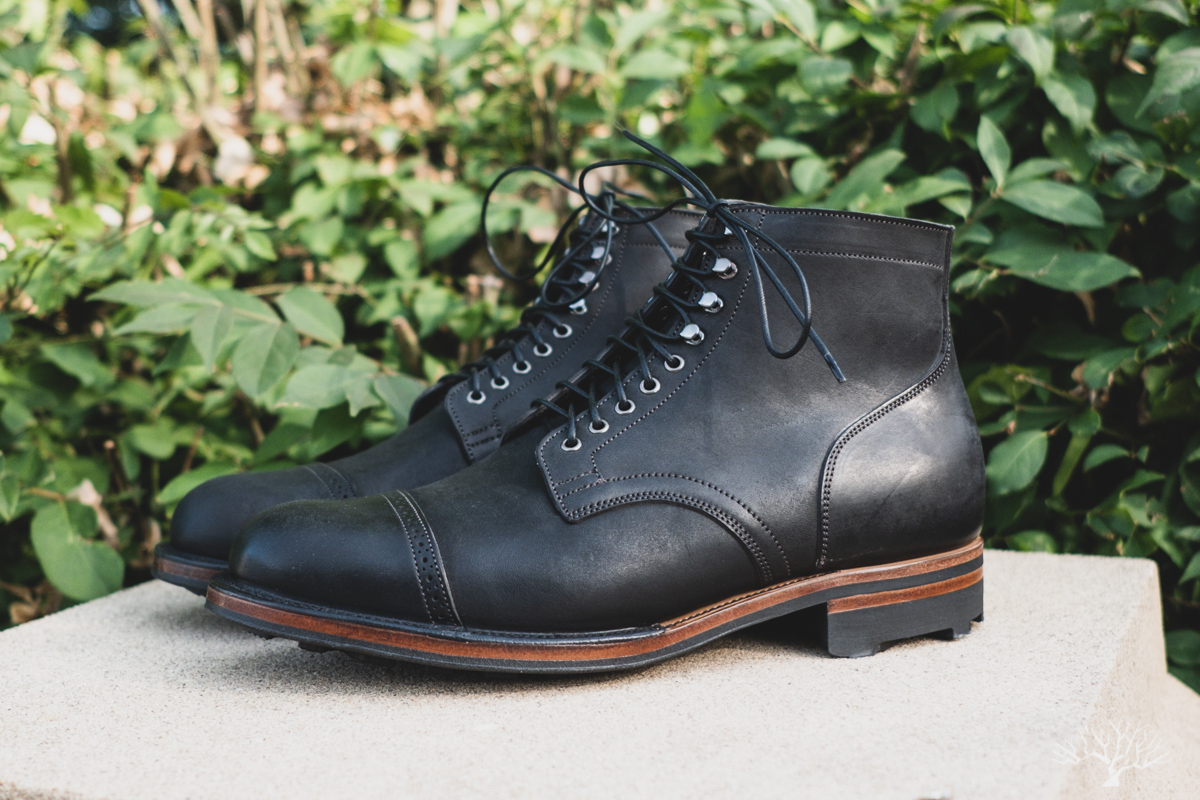 Viberg Service Boot - Black Waxed Horsebutt - Withered Fig