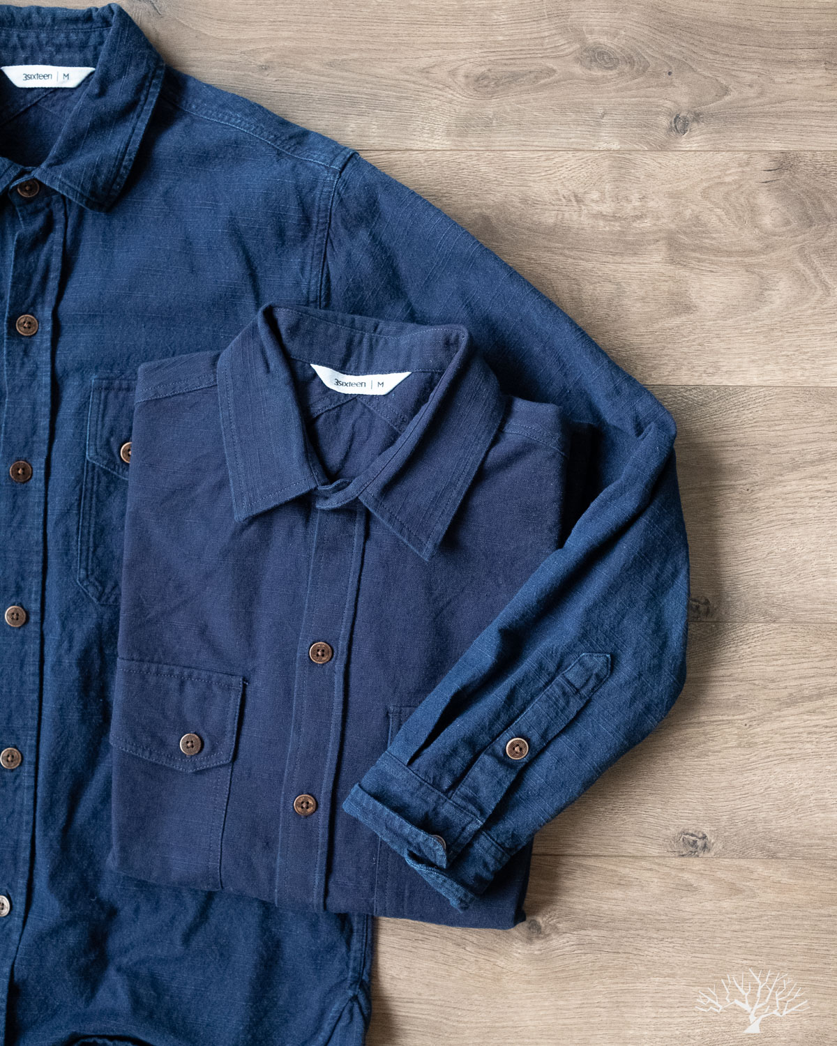 3sixteen for Withered Fig Natural Indigo Slub Canvas Worn and Unworn Crosscut Shirt