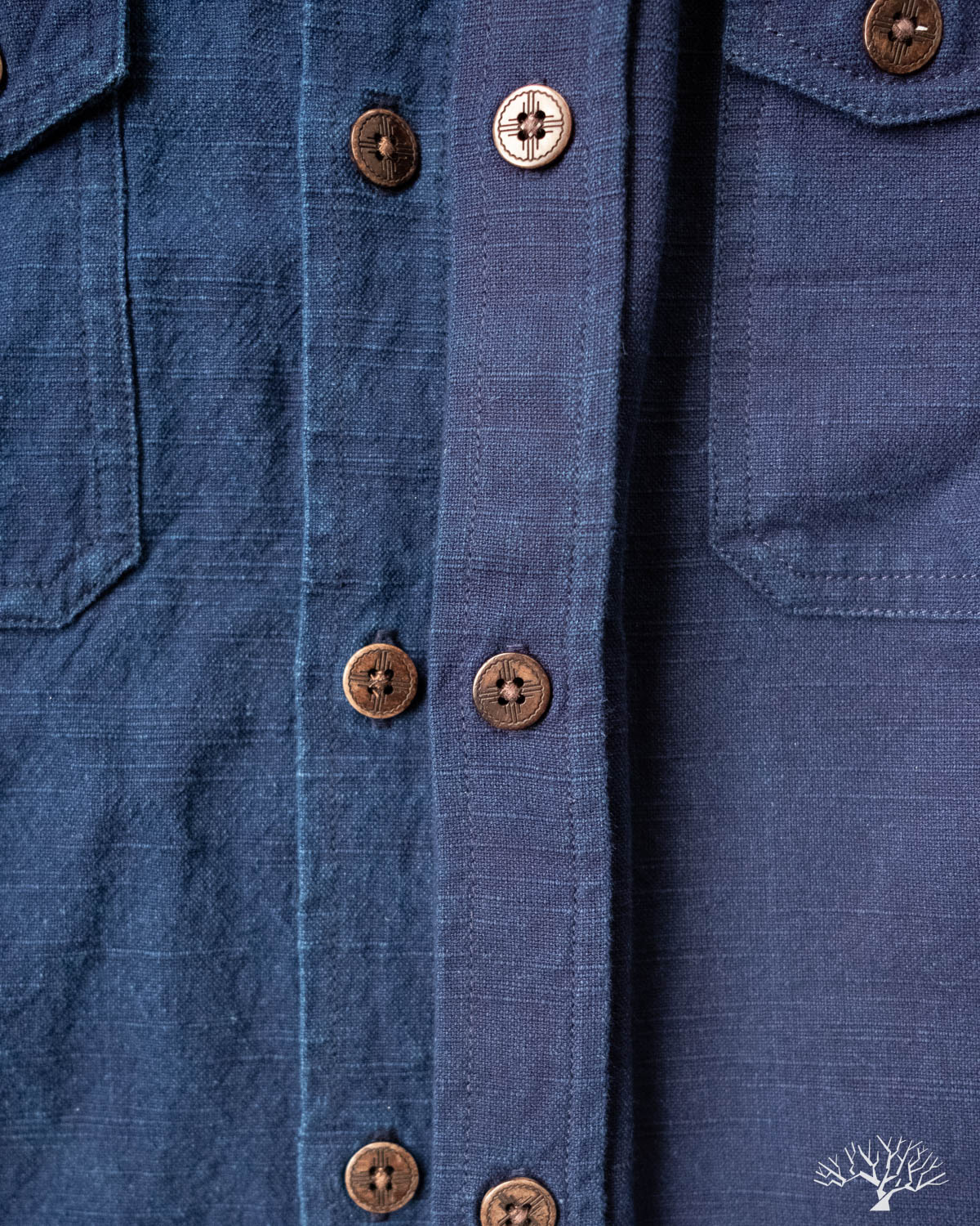 3sixteen for Withered Fig - Natural Indigo Slub Canvas Crosscut Shirt ...
