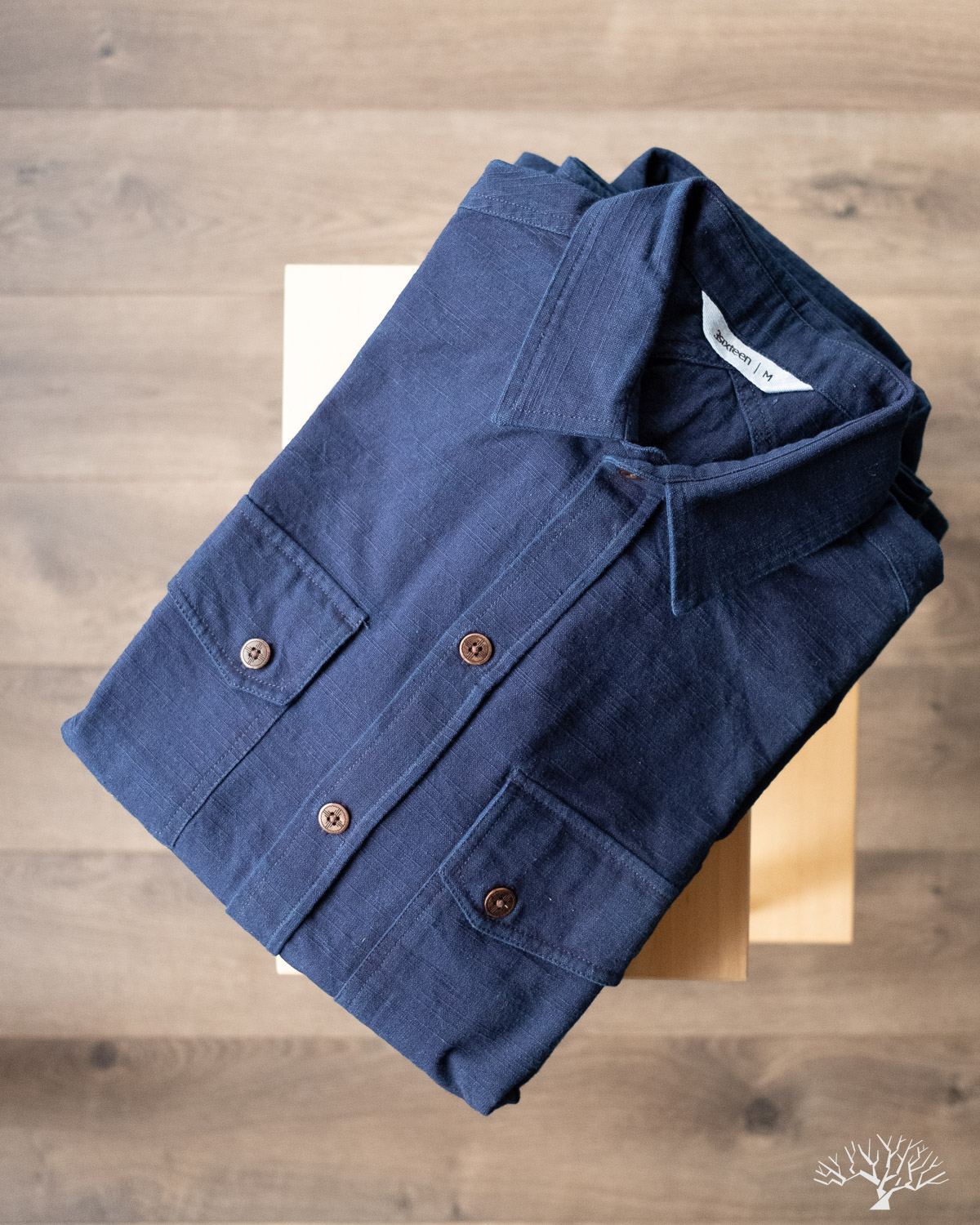 3sixteen for Withered Fig Natural Indigo Slub Canvas Worn and Unworn Crosscut Shirt