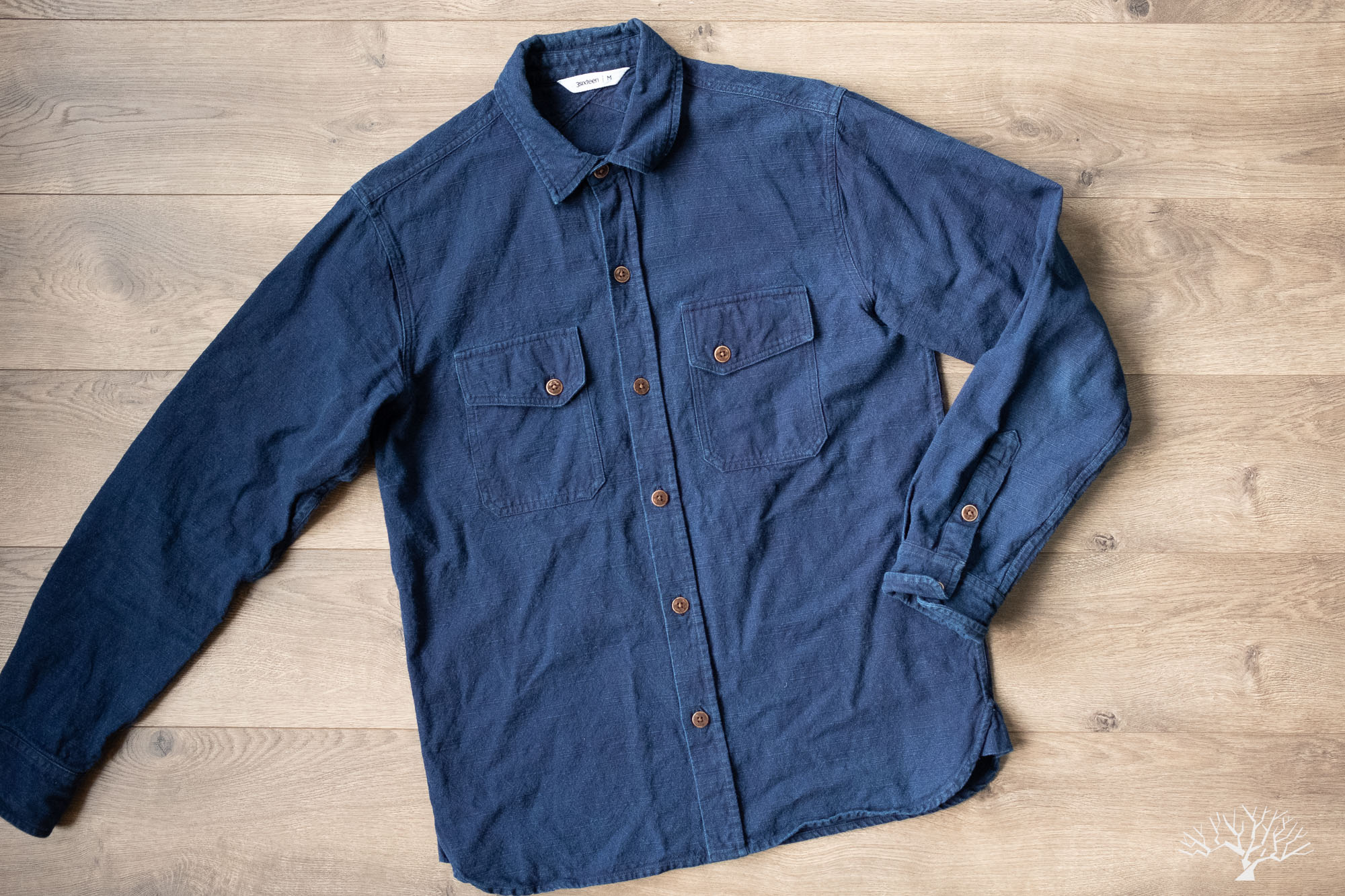 3sixteen for Withered Fig Natural Indigo Slub Canvas Crosscut Shirt