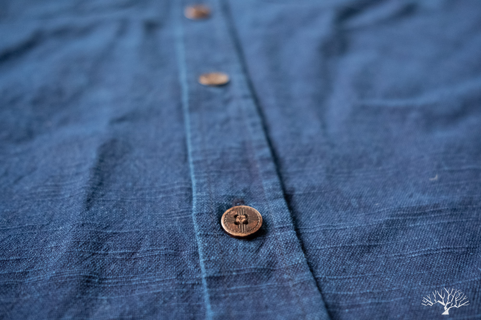 3sixteen for Withered Fig Natural Indigo Slub Canvas Crosscut Shirt