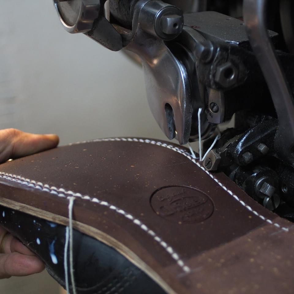 Stitching the outsole at Dr. Sole's Workshop
