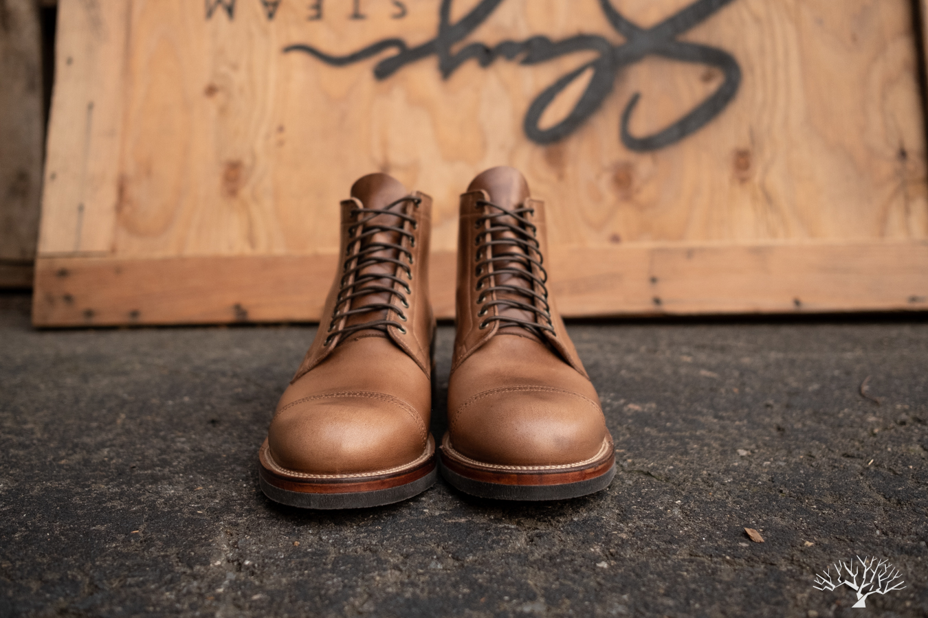 Viberg for Withered Fig Natural Chromexcel Service Boot, 2030 Last, Lactae Hevea Sole