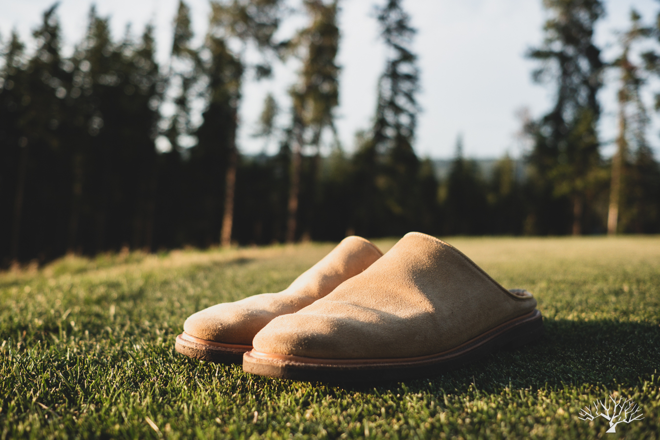 Viberg Mule Safari Janus Calf Suede with Lactae Hevea Sole