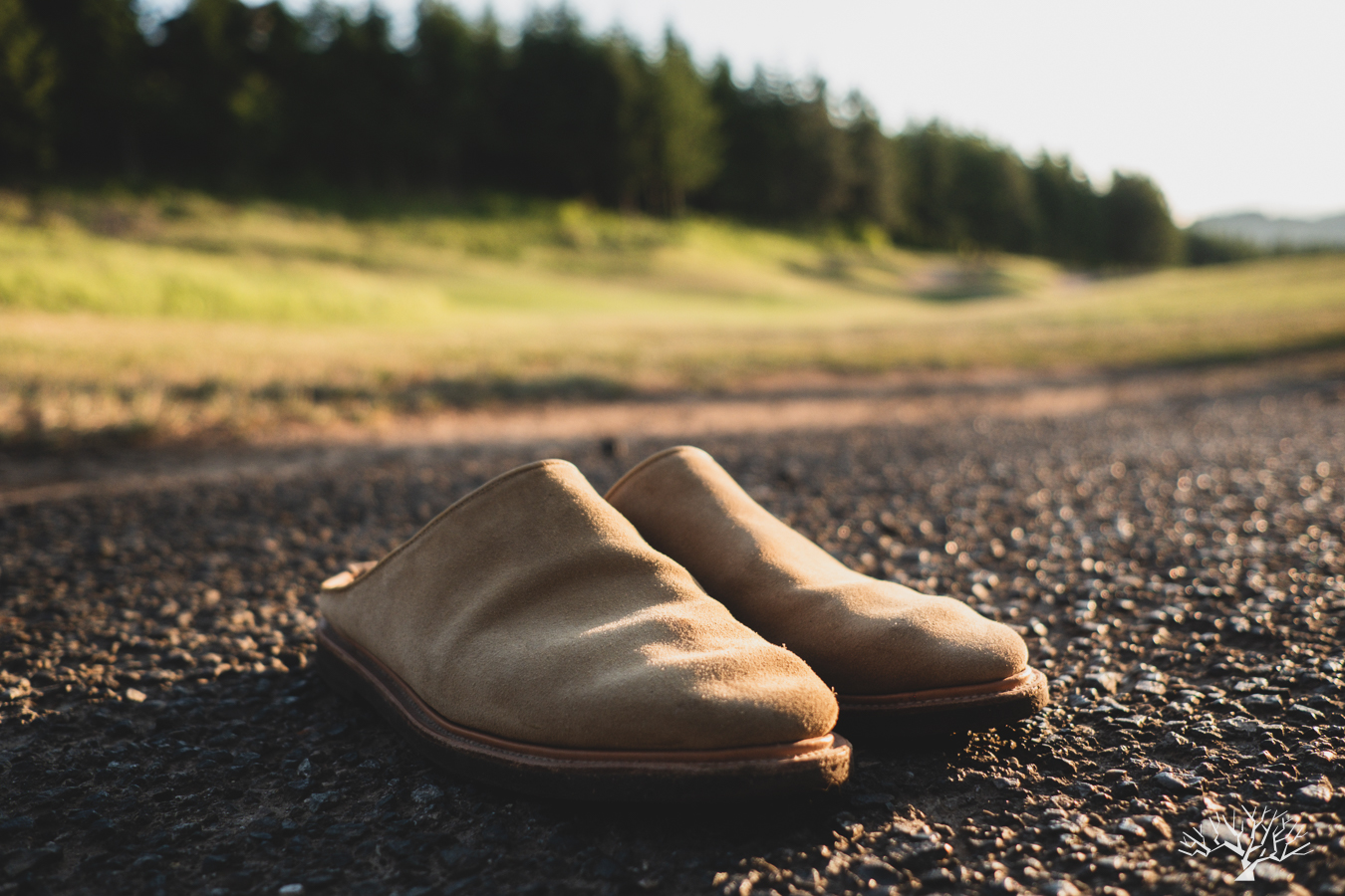 Viberg Mule Safari Janus Calf Suede with Lactae Hevea Sole