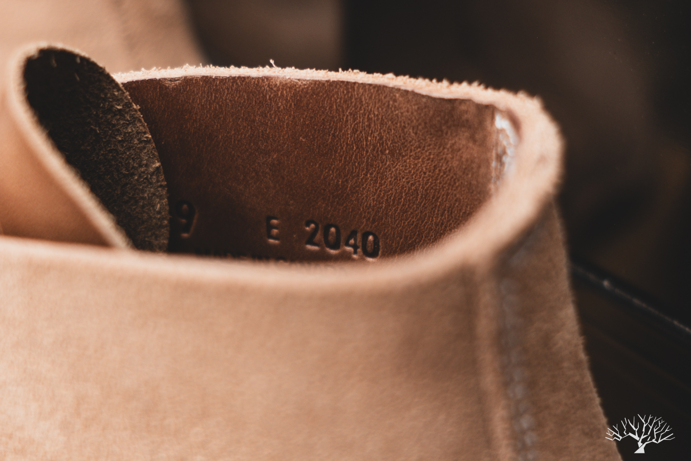 Close up of Horween Marine Field Shoe leather reverse (smooth) side