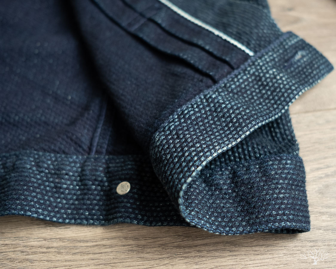 Pure Blue Japan Sashiko Jacket Type II Bottom Hem Fades