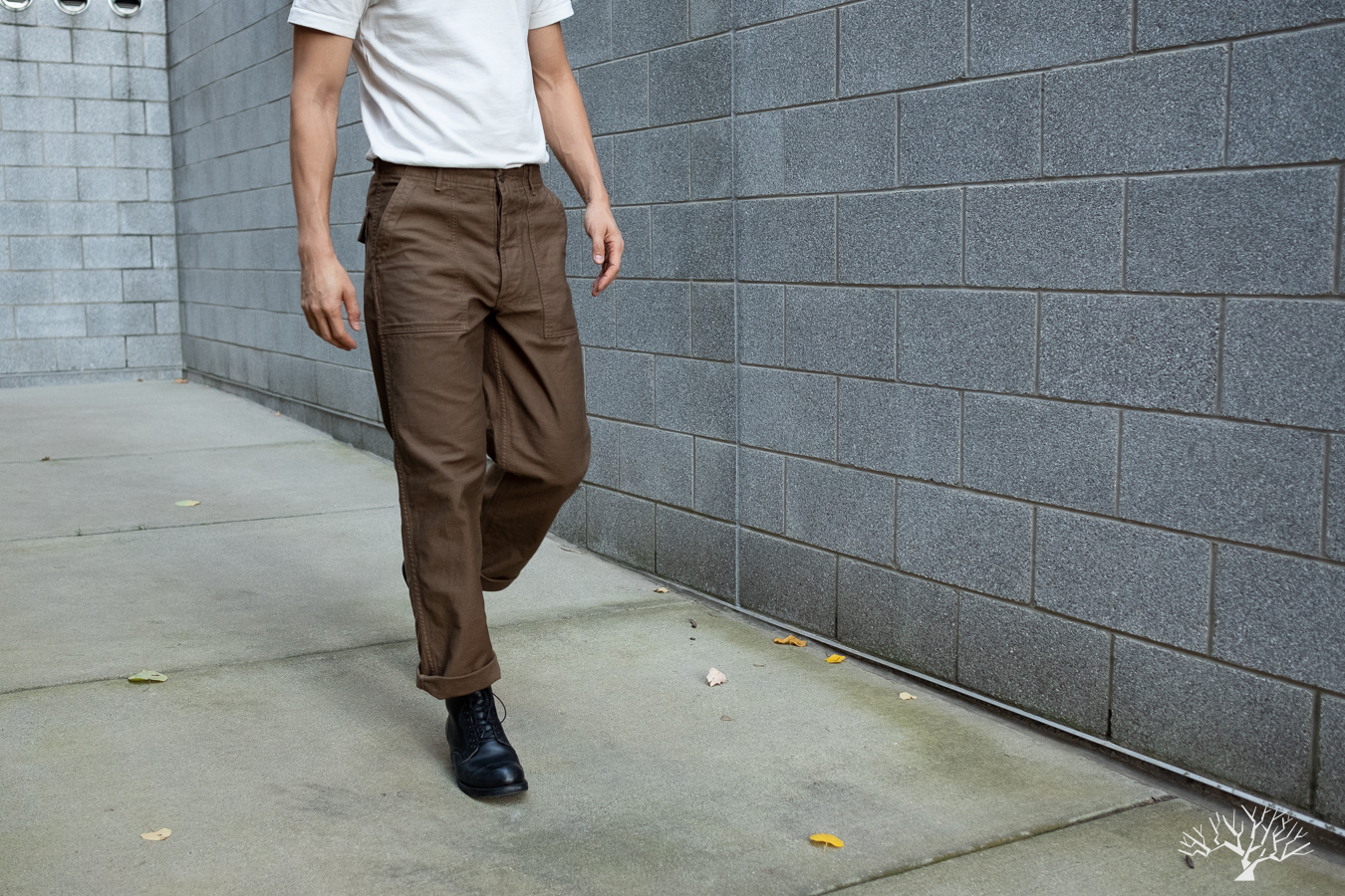 orSlow Brown Fatigue Pants in Shade