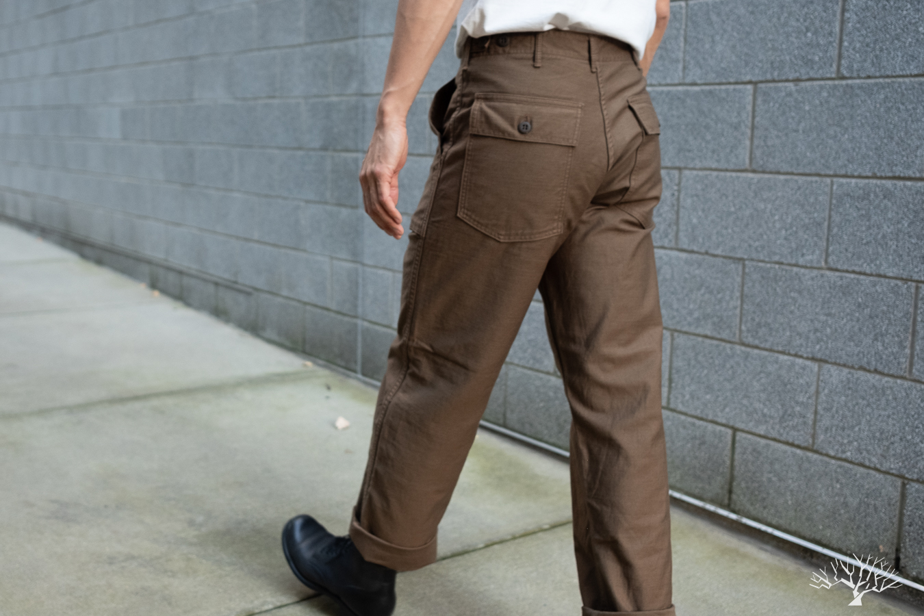 orSlow Brown Fatigue Pants in Shade