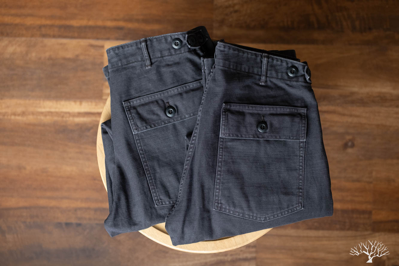 orSlow for Withered Fig Black Stone Fatigue Pants