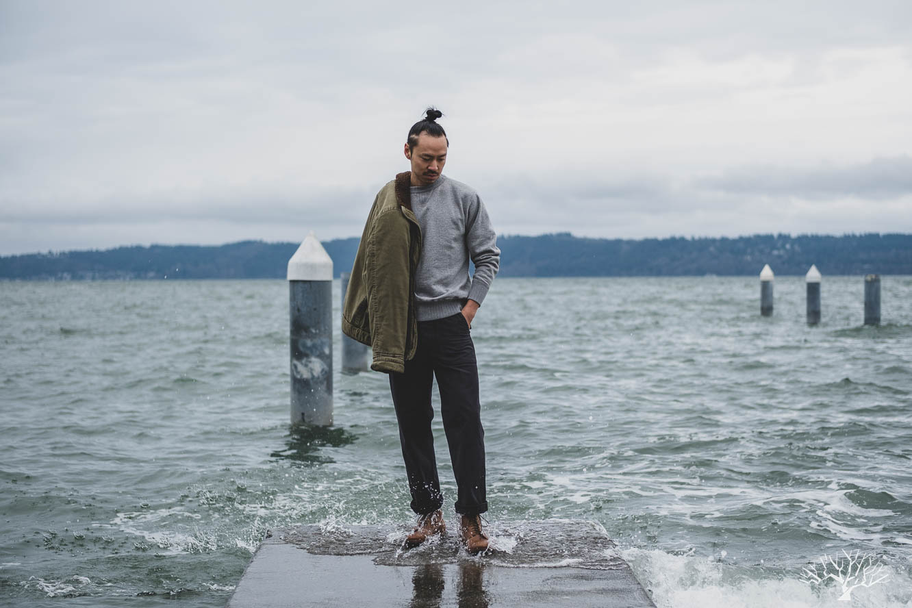 orSlow for Withered Fig Black Stone Fatigue Pants Model