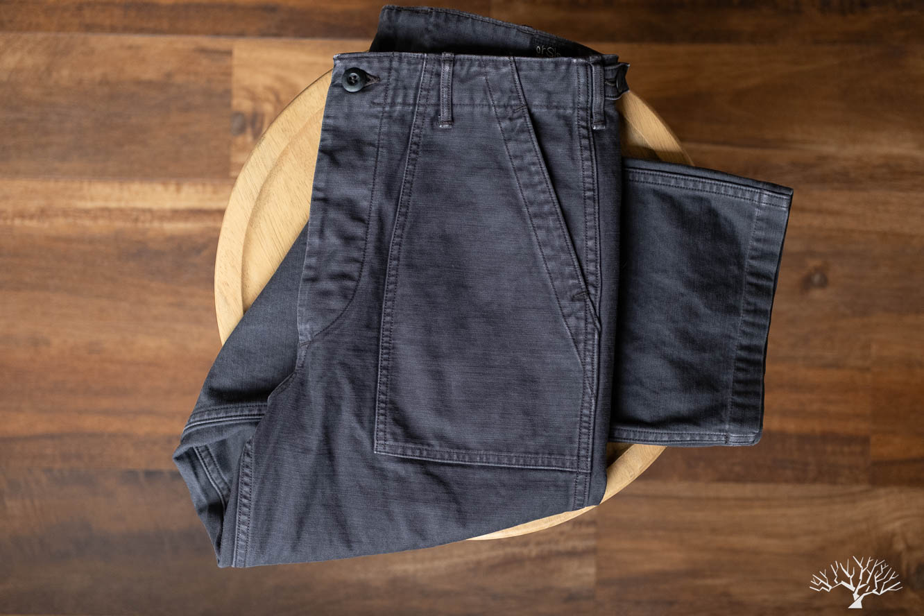 orSlow for Withered Fig - Black Stone Fatigue Pants - Withered Fig